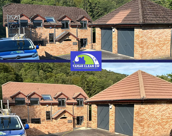 Roof Cleaning Liskeard | Roof Moss Removal Liskeard | Moss Removal Liskeard | roof pressure washing Liskeard | roof jet washing | roof softwashing | listed property roof washing Liskeard Cornwall